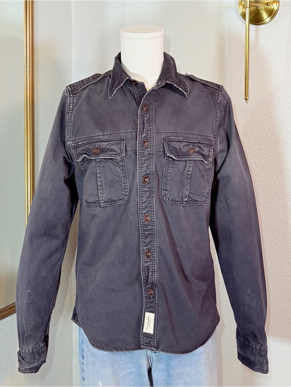 Y2K Abercrombie & Fitch Muscle Fit Heavyweight Utility Field Shirt Jacket XXL